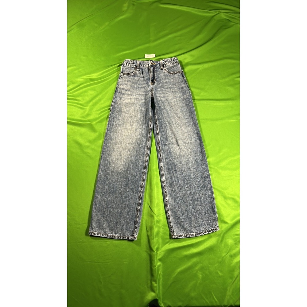 Abercrombie Kids High Rise Ultra Wide Leg Jeans Light Wash Size 11/12 Long